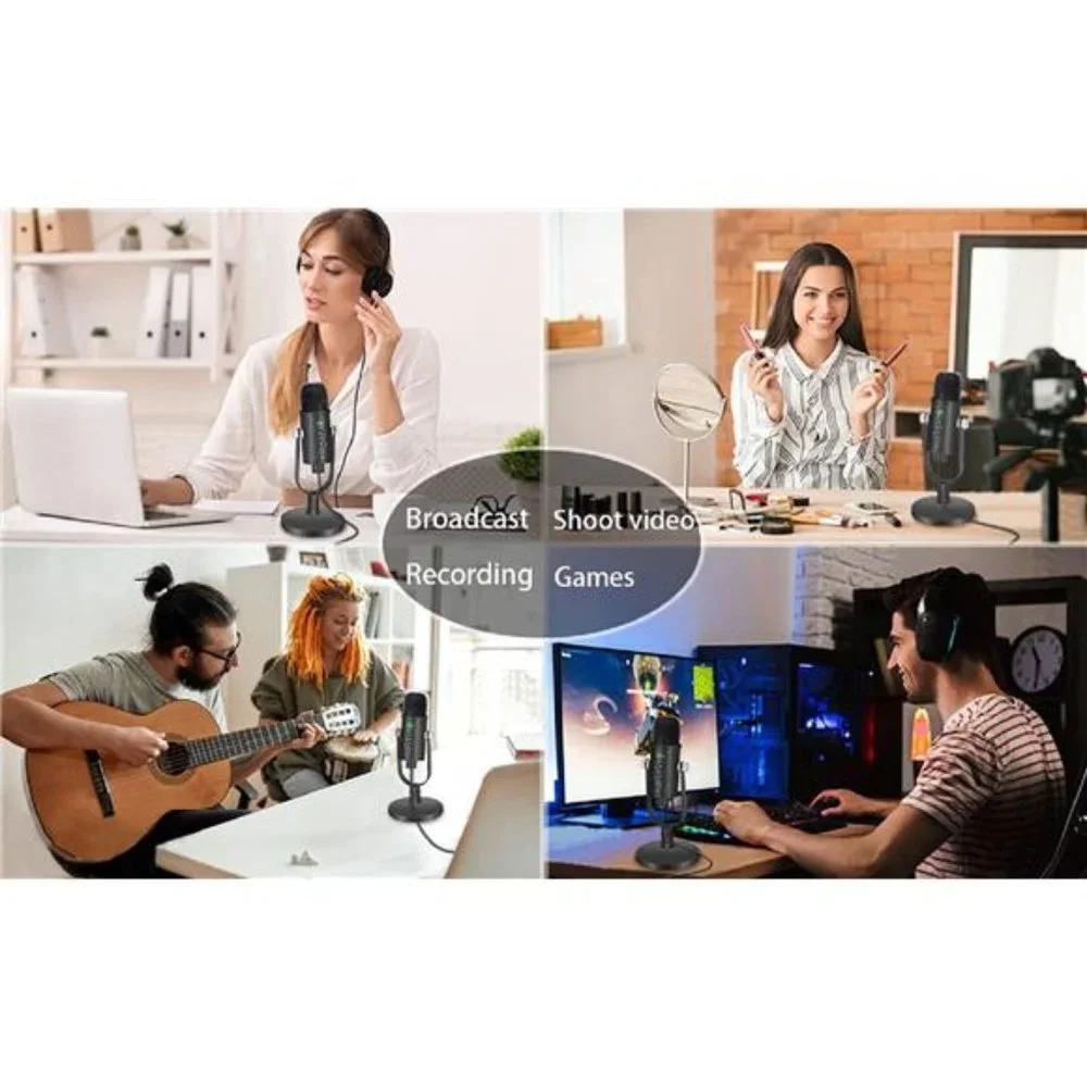 Microphone for Podcast, USB Microphone Kit for Phone, PC/Micro/Mac/Android